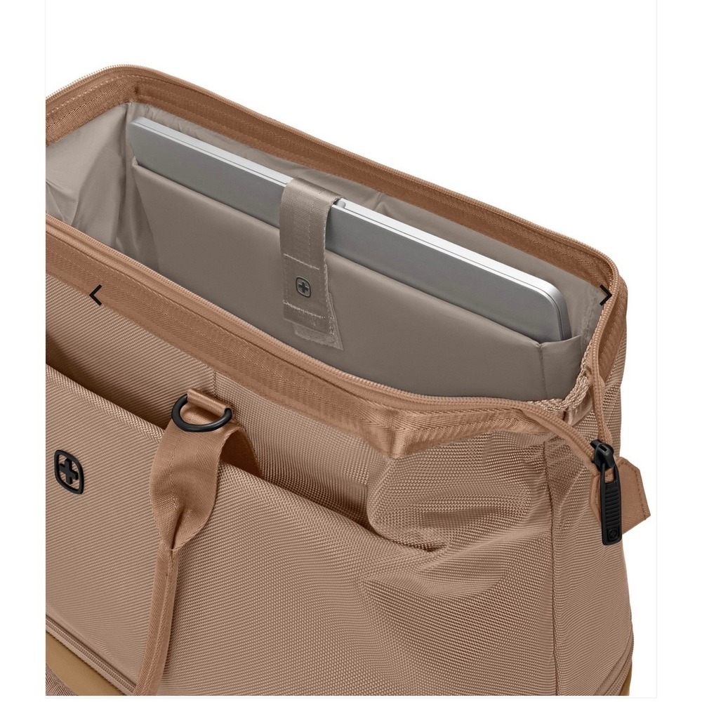 SwissGear Weekender Travel Tote Bag with Shoe Compartment Tan - Carmel NEW - Picture 5 of 15